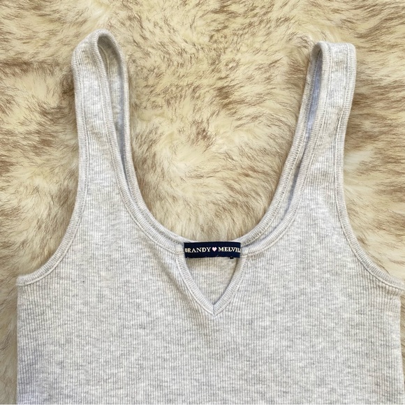 Brandy Melville Heather Grey Gray Melange Tank Top - Picture 3 of 4